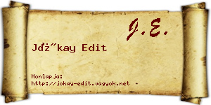 Jókay Edit névjegykártya